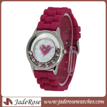 Heart Shape Dial Silicone Strap Fashion Ladies Love Watch